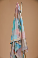 Banarasi Silk Cutwork Dupatta with golden polkas