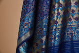 Banarasi Jaamdani Silk Dupatta with Ikat pattern