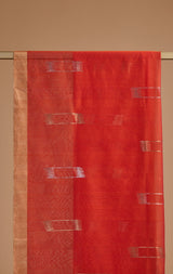 Chanderi Jaamdani Dupatta with Geometrical Pattern