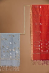 Chanderi Jaamdani Dupatta with Geometrical Pattern