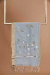 Chanderi Jaamdani Dupatta with Geometrical Pattern