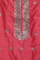 Fuschia Silk Gota Patti Unstitched Suit Set