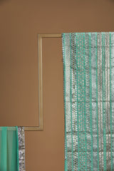 Pistachio Green Silk Gota Patti  Unstitched Suit Set