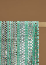 Pistachio Green Silk Gota Patti  Unstitched Suit Set