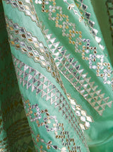 Pistachio Green Silk Gota Patti  Unstitched Suit Set