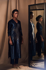 Chanderi Jaamdani Silk Kurta with Pants