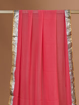Fuschia Silk Gota Patti Unstitched Suit Set