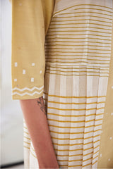 Mustard Yellow Chanderi Dress, Print & Embroidery from our collection Lakeerein
