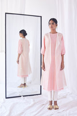 Pink- Peach Chanderi Suit Set, Print & Embroidery from our collection Lakeerein