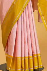 Peach Banarasi Silk Sari