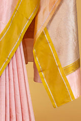 Peach Banarasi Silk Sari