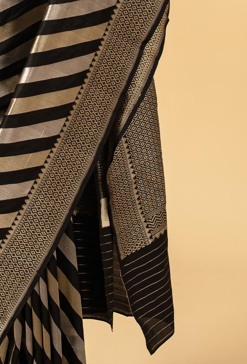 Black Banarasi Silk Sari