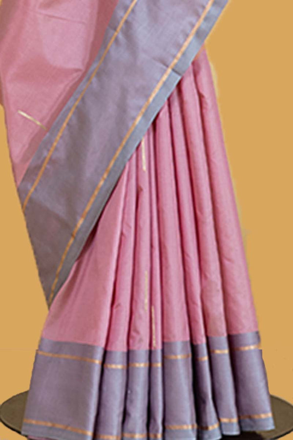 Pink Banarasi Silk Sari