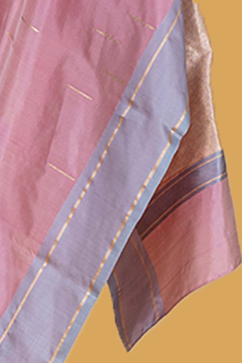 Pink Banarasi Silk Sari