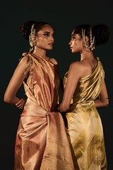 Gold-Rust Silk Kanjivaram Sari