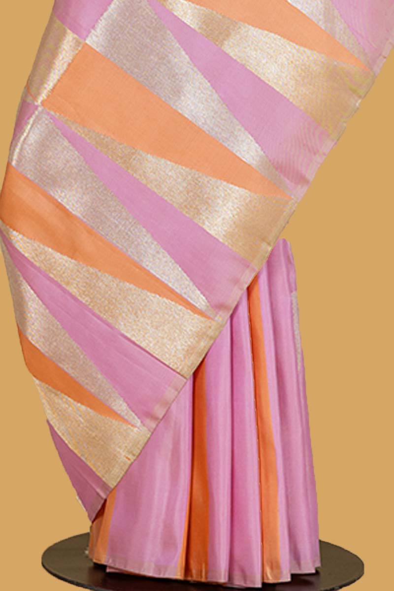 Pastel Pink Kanjeevaram Silk Sari