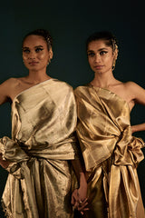 Dull Gold Silk Kanjivaram Sari