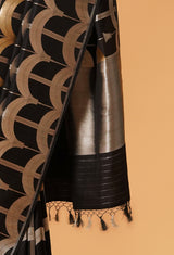 Black Banarasi Katan Silk Sari 14