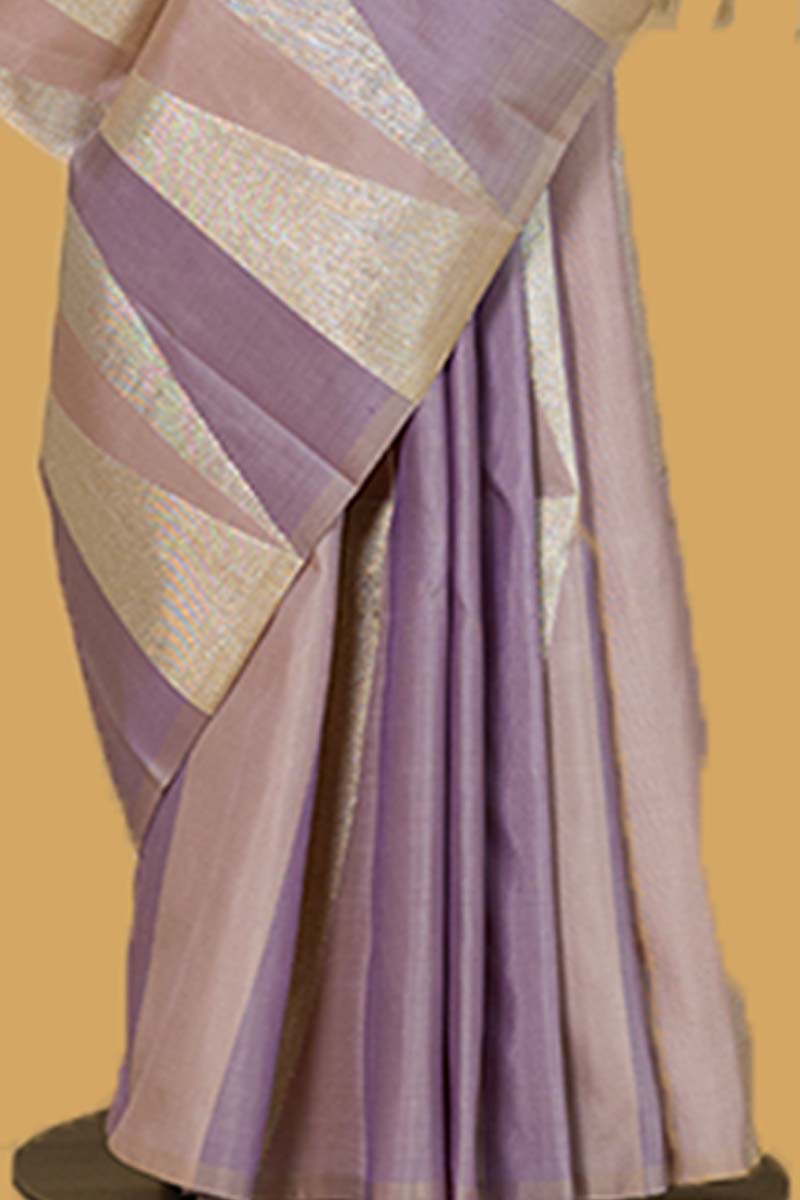 Mauve Kanjeevaram Silk Sari