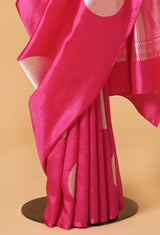 Pink Banarasi Silk Sari 15