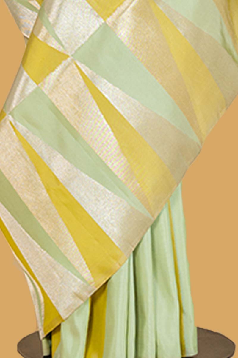 Pastel Green Silk Kanjeevaram Sari