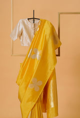 Yellow Banarasi Silk Sari 19