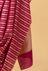 Deep Fuschia Banarasi Georgette Sari