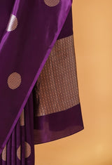 Purple Banarasi Silk Sari 21
