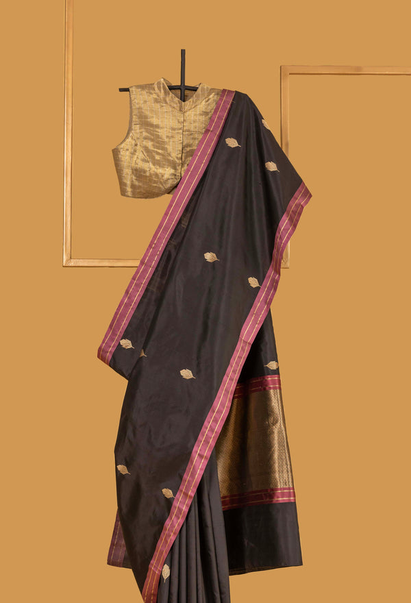 Black Banarasi Silk Sari