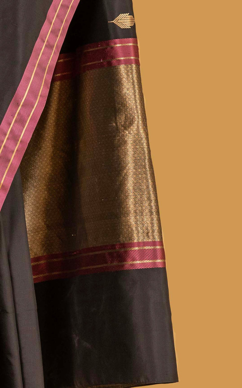 Black Banarasi Silk Sari