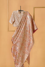 Silver Lilac Silk Tissue Kanjivaram Sari