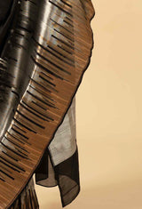 Black gold-silver Banarasi Silk Sari
