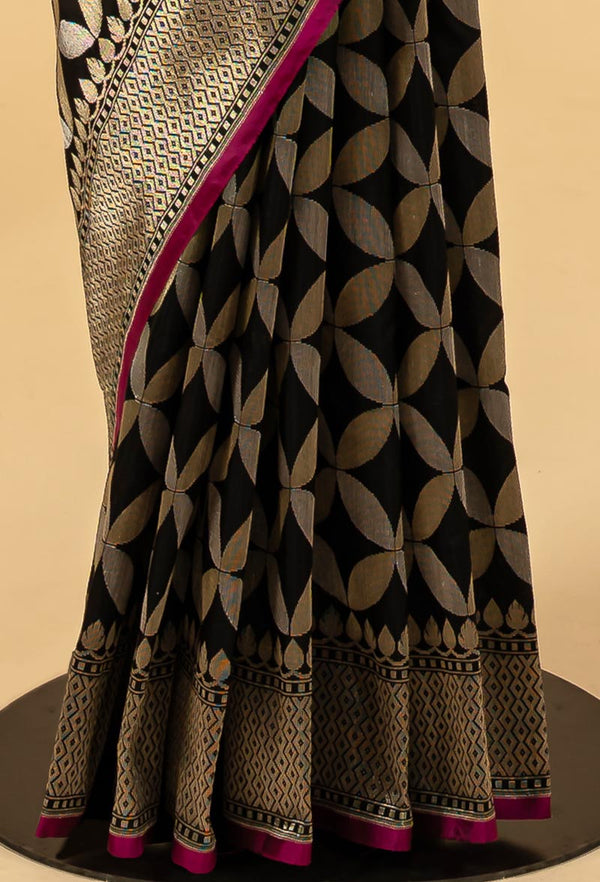 Black Banarasi Silk Sari