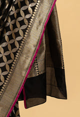 Black Banarasi Silk Sari