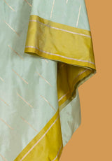 Pastel Green Banarasi Silk Sari