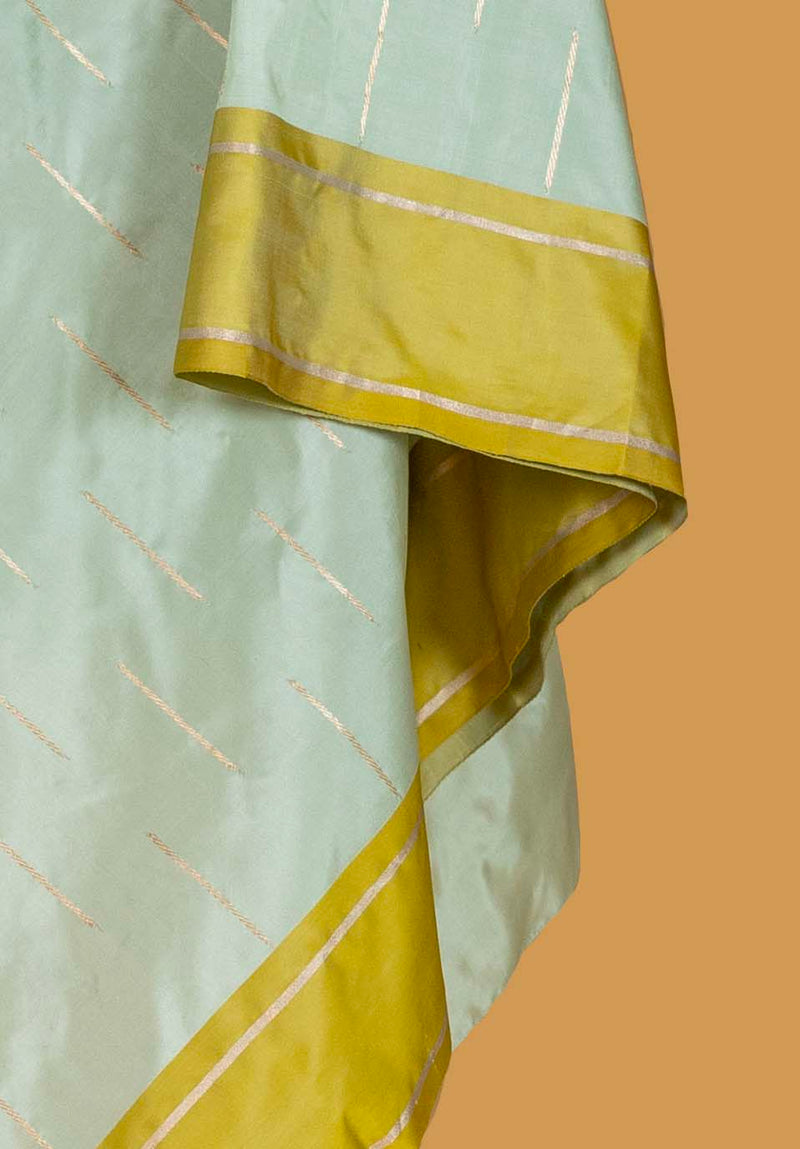 Pastel Green Banarasi Silk Sari