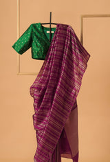 Purple Banarasi Kora Silk Sari  2