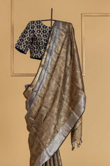 Black Tissue Banarasi Silk Sari