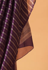 Violet Banarasi Kora Silk sari 3