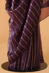 Violet Banarasi Kora Silk sari 3