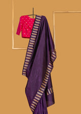 Purple Banarasi Silk Sari