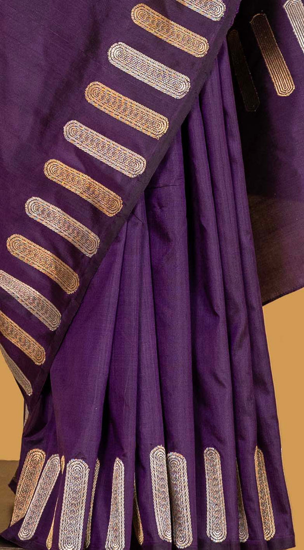 Purple Banarasi Silk Sari