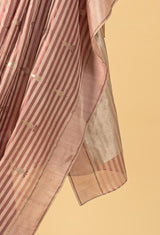 Ash Rose Jaamdani Silk Sari