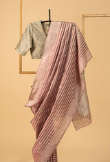 Ash Rose Jaamdani Silk Sari