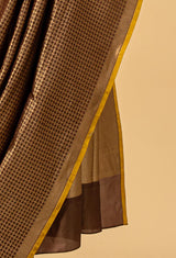 Ash Brown Banarasi Silk Sari