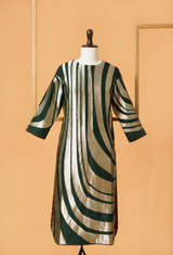Deep Green Banarasi Silk Kurta with Pants 34