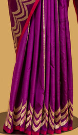 Purple Banarasi Silk Sari