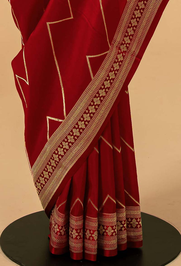 Red Banarasi Silk Sari