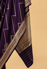Deep Purple Banarasi Silk Sari