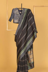 Black Banarasi Silk Sari